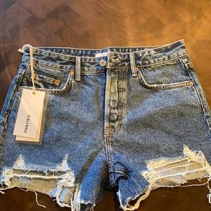Darker wash jean shorts grom Grlfrnd, new with tags. Size 26.